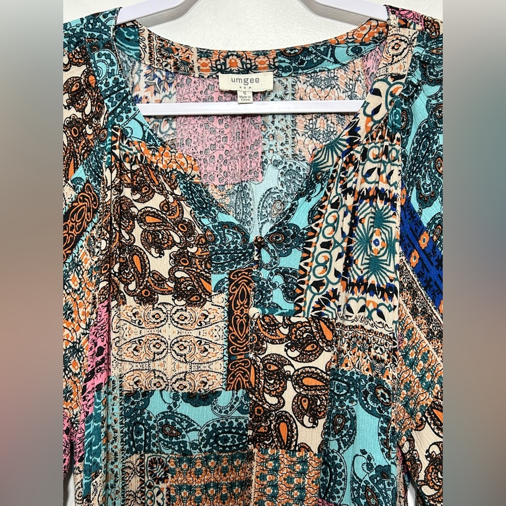 Umgee Boho Paisley Patchwork Tunic - Picture 3 of 8